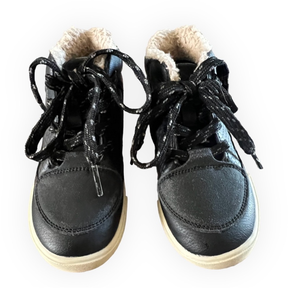 Black faux leather with faux fur Oshkosh